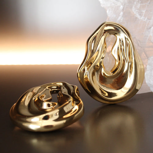 Clarice Maxi Abstract Oval Earrings-0