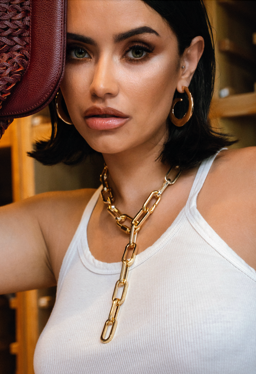 Antonia Chunky Gold Link Necklace-1