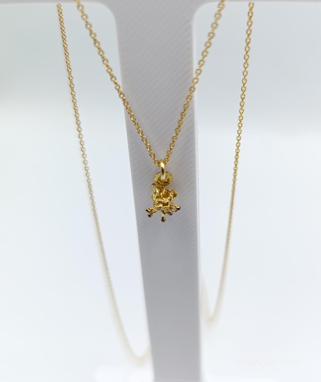 Gold Plated Wildflower Necklace - Minimalist Sterling Silver Pendant-0