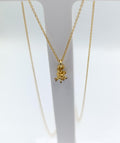 Gold Plated Wildflower Necklace - Minimalist Sterling Silver Pendant-0