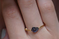 Sterling Silver Ring: Dainty Sea Shell and Twig Design - Gold Accents-0