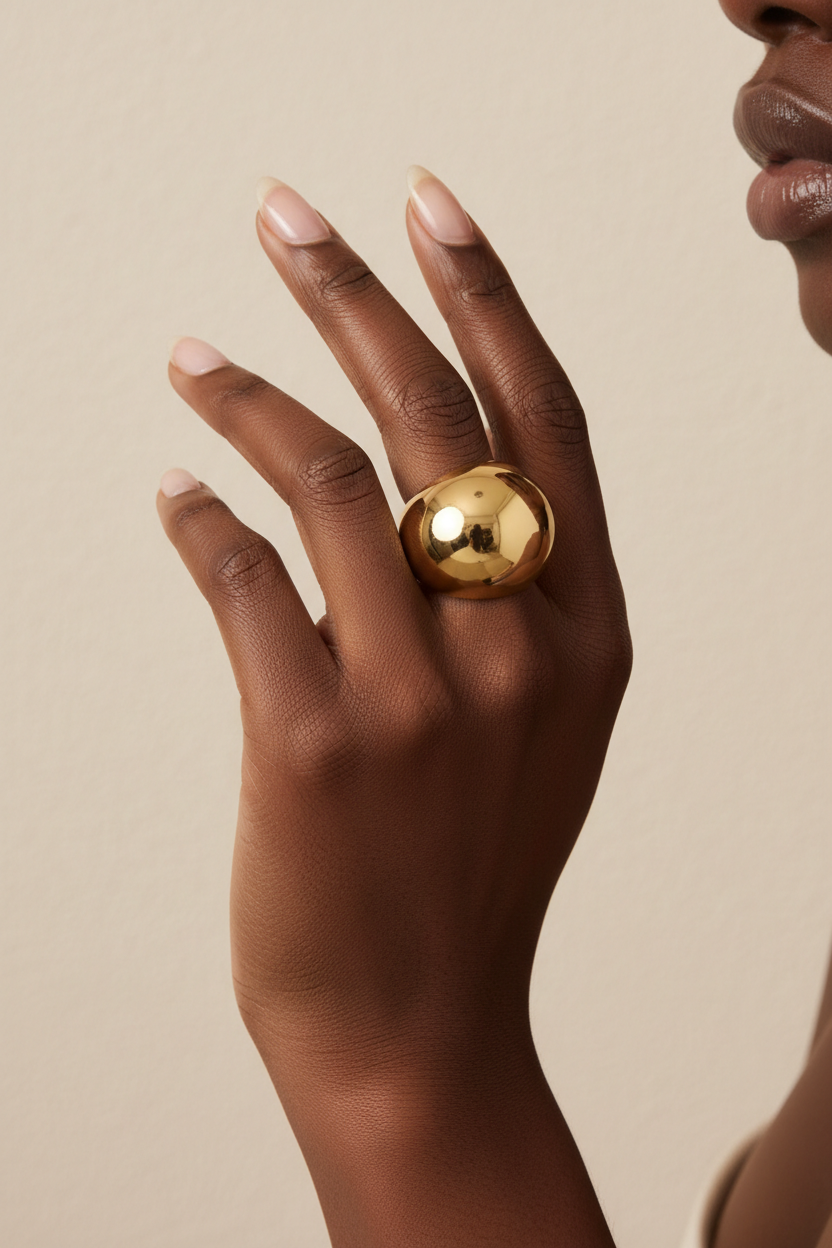 Paloma Bold Sculptural Ring worn by African model