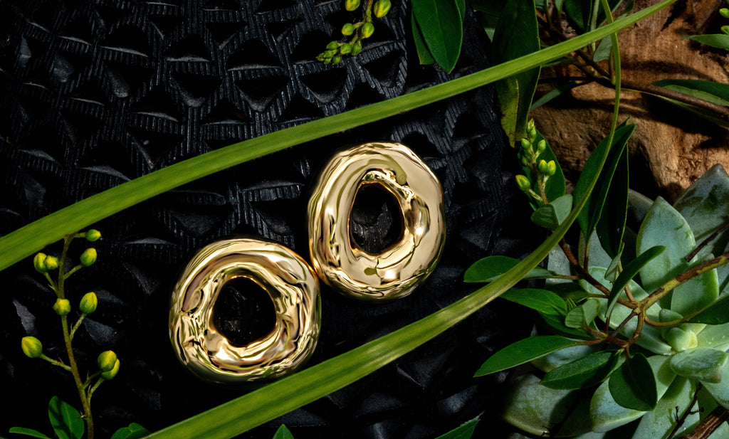 Mary Abstract Melted Circle Earrings-2
