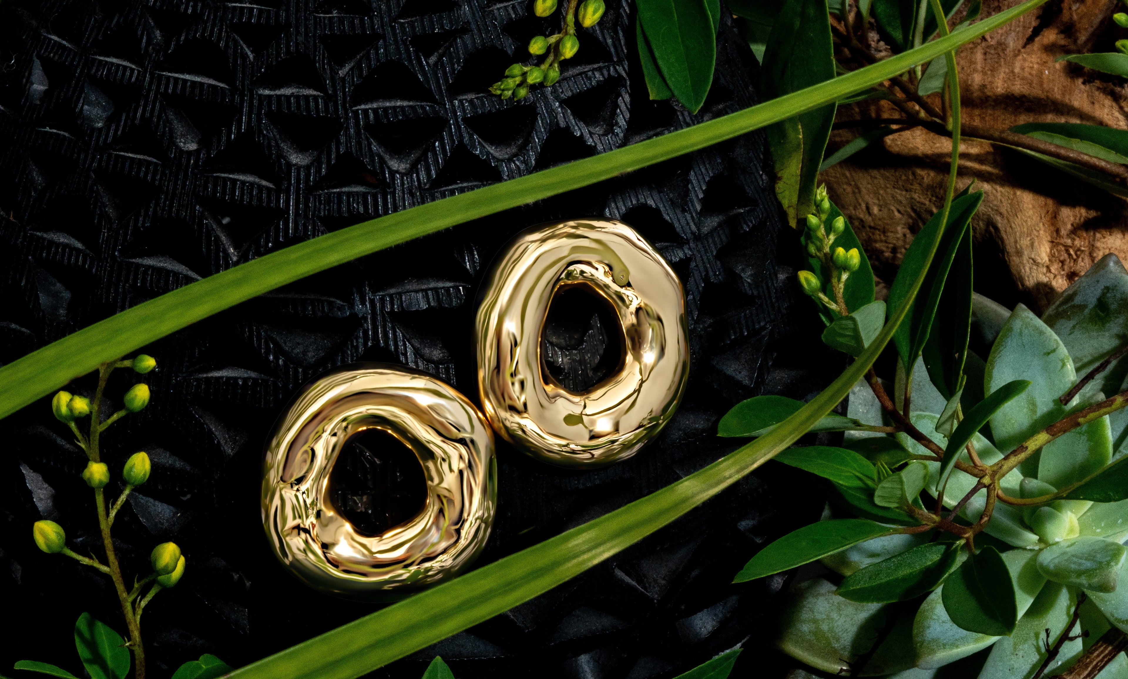 Mary Abstract Melted Circle Earrings-2