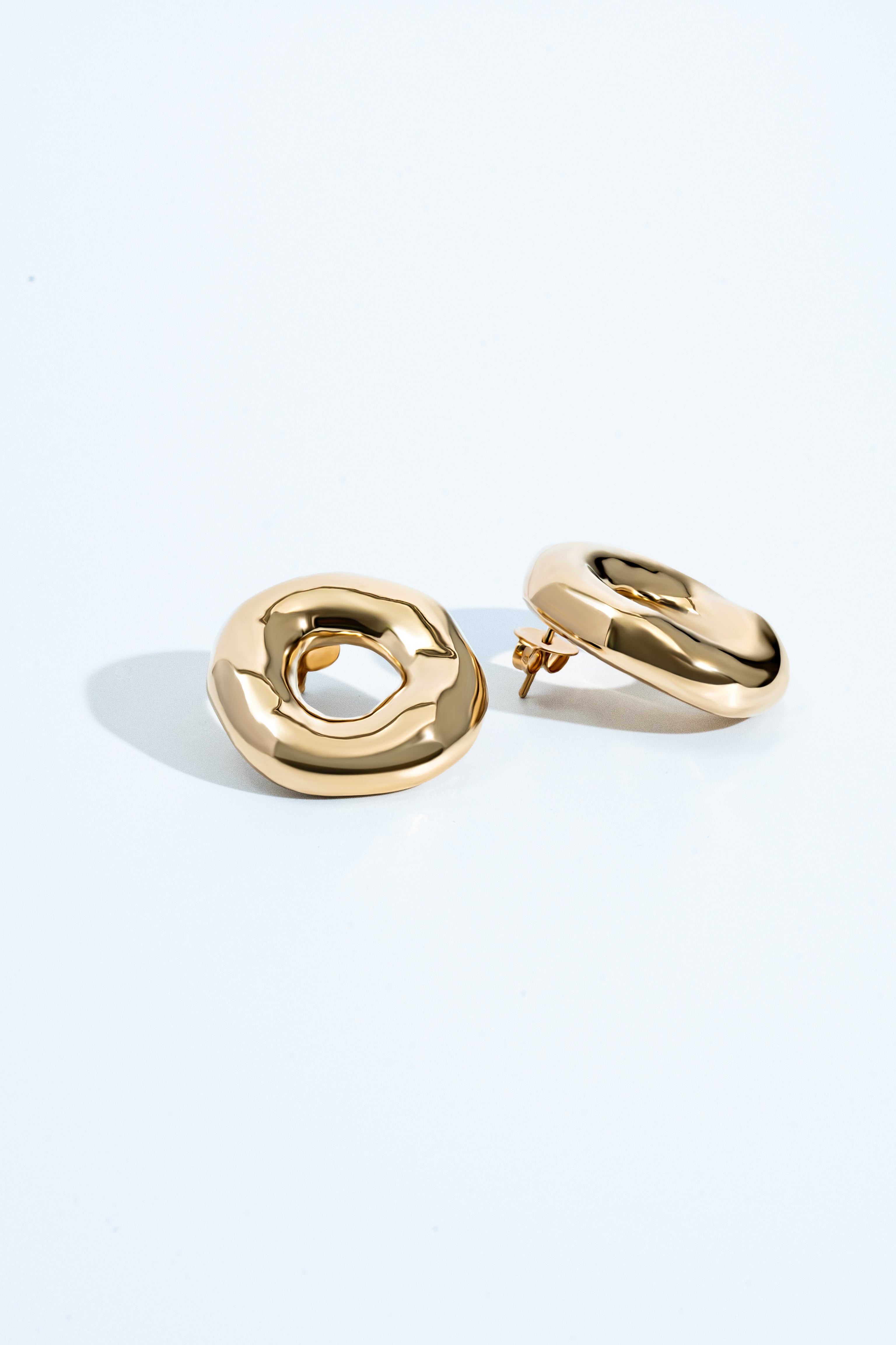 Mary Abstract Melted Circle Earrings-1